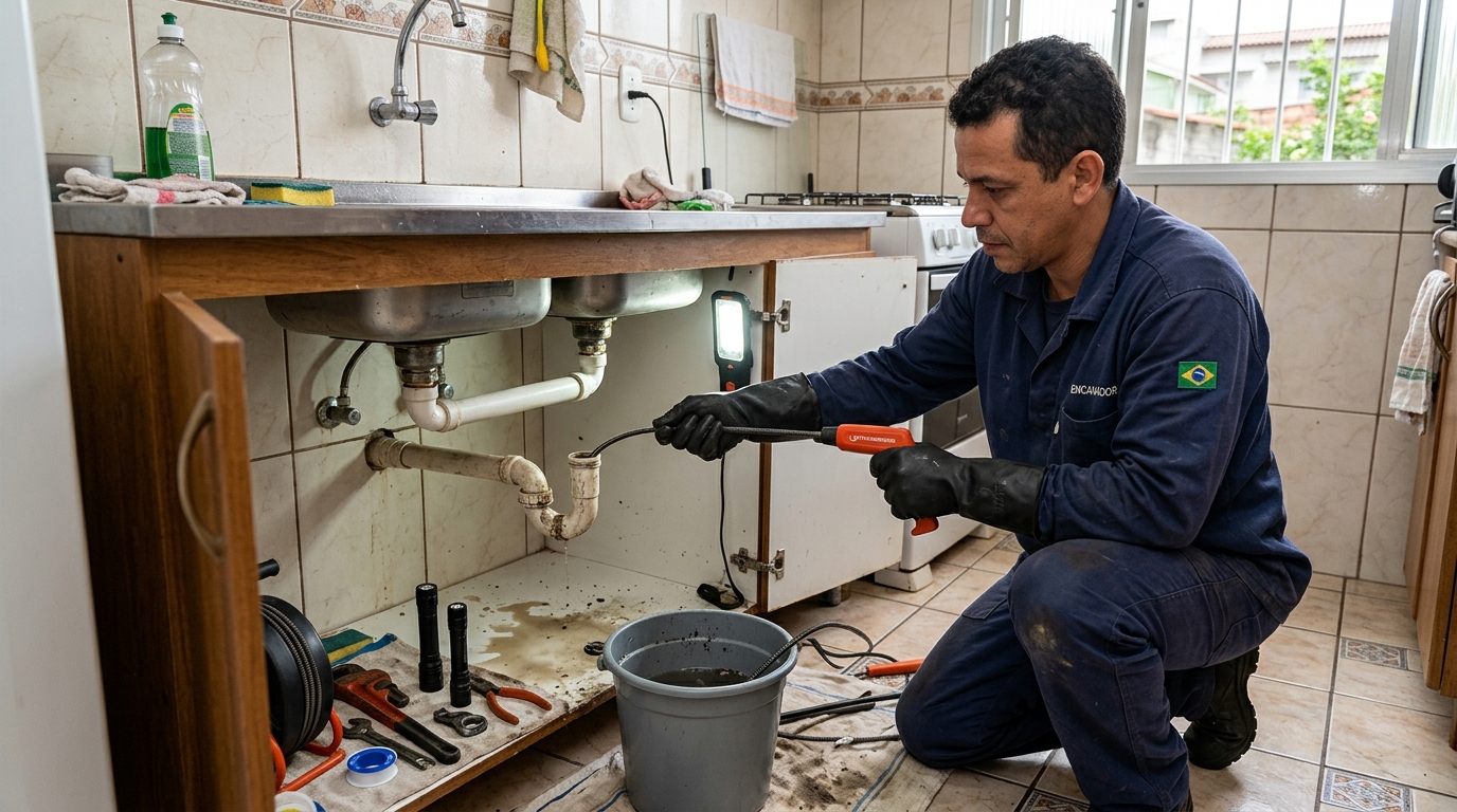 Equipe de desentupimento de canos em Serra-ES